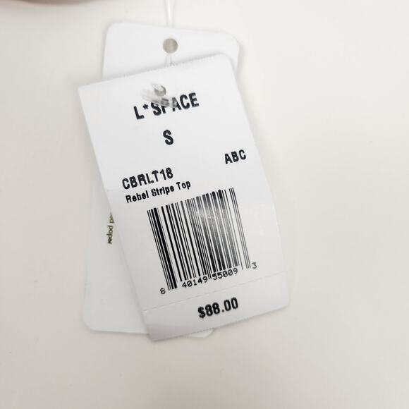 L*Space Rebel Stripe Bikini Top Brown Pink Size Small NWT - Picture 4 of 4